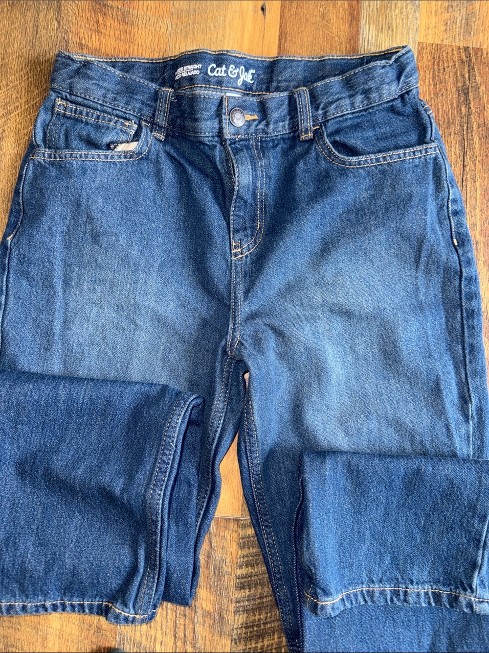 Cat & Jack boys  Straight Fit Dark Blue Denim Jeans